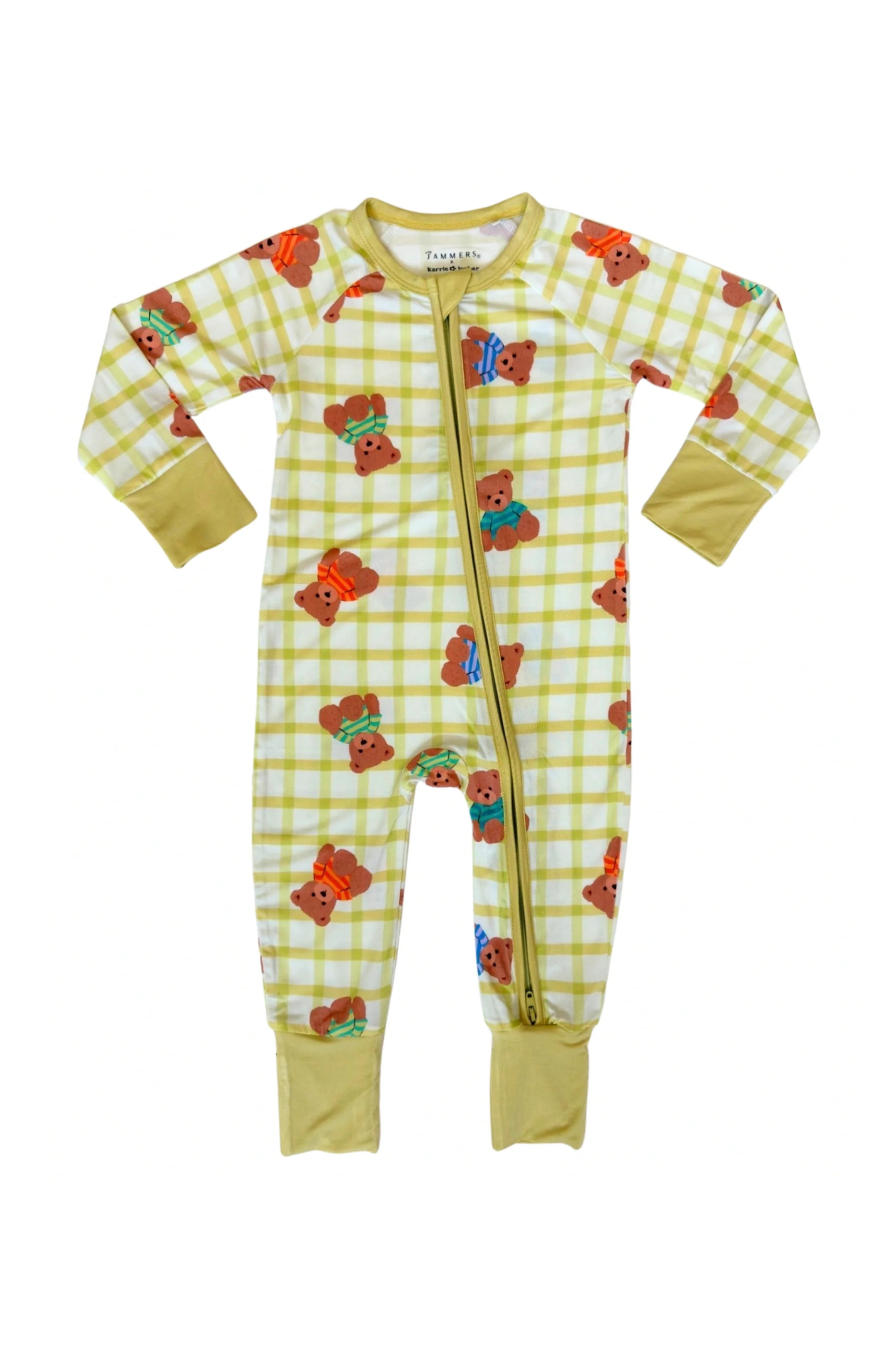 Teddy Grid Zipper Romper | Bamboo Baby Pajamas | In My Jammers | In My Jammers