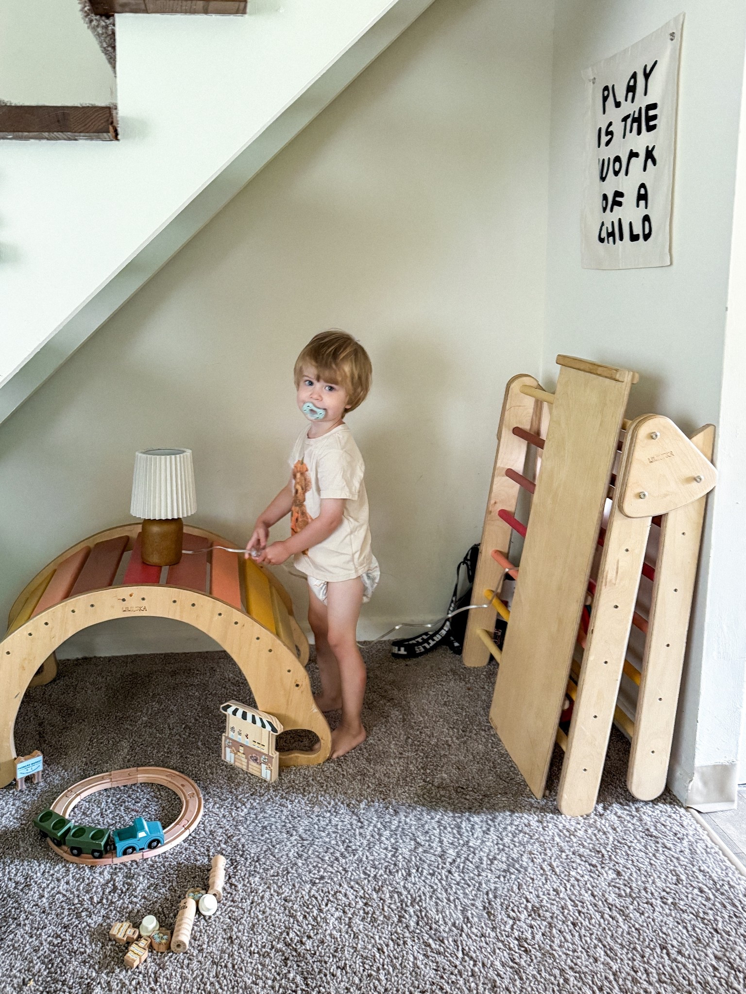 jasper claimed my desk lamp for his play nook and i can’t even be mad bc he’s the cutest 🥹 (plus it’s his size which makes it even cuter hahah) 
#targetfinds #lamp #desklamp #montessori #playroom #woodentoys

#LTKKids #LTKHome #LTKFindsUnder50