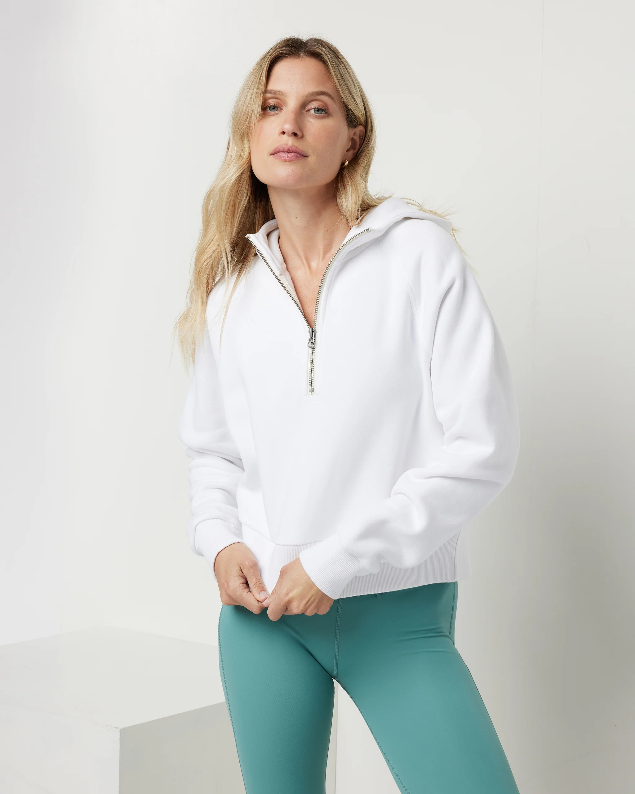 Restore Half Zip Hoodie | Women's White Hoodie | Vuori | Vuori Clothing (US & Canada)