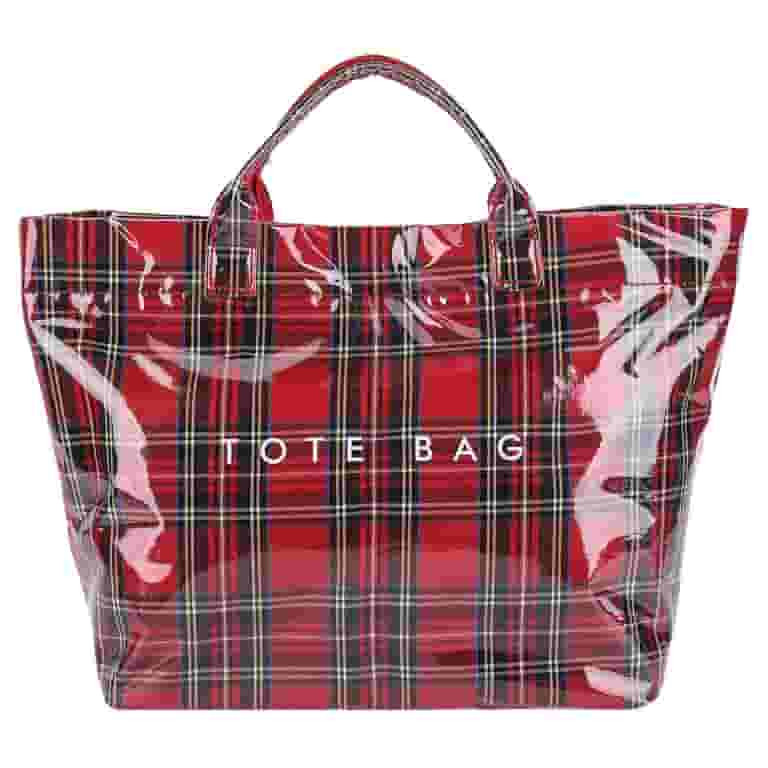 Plaid Waterproof Tyvek Tote Bag, Letters Print Lightweight Shoulder Bag, Reusable Shopping Handba... | Walmart (US)