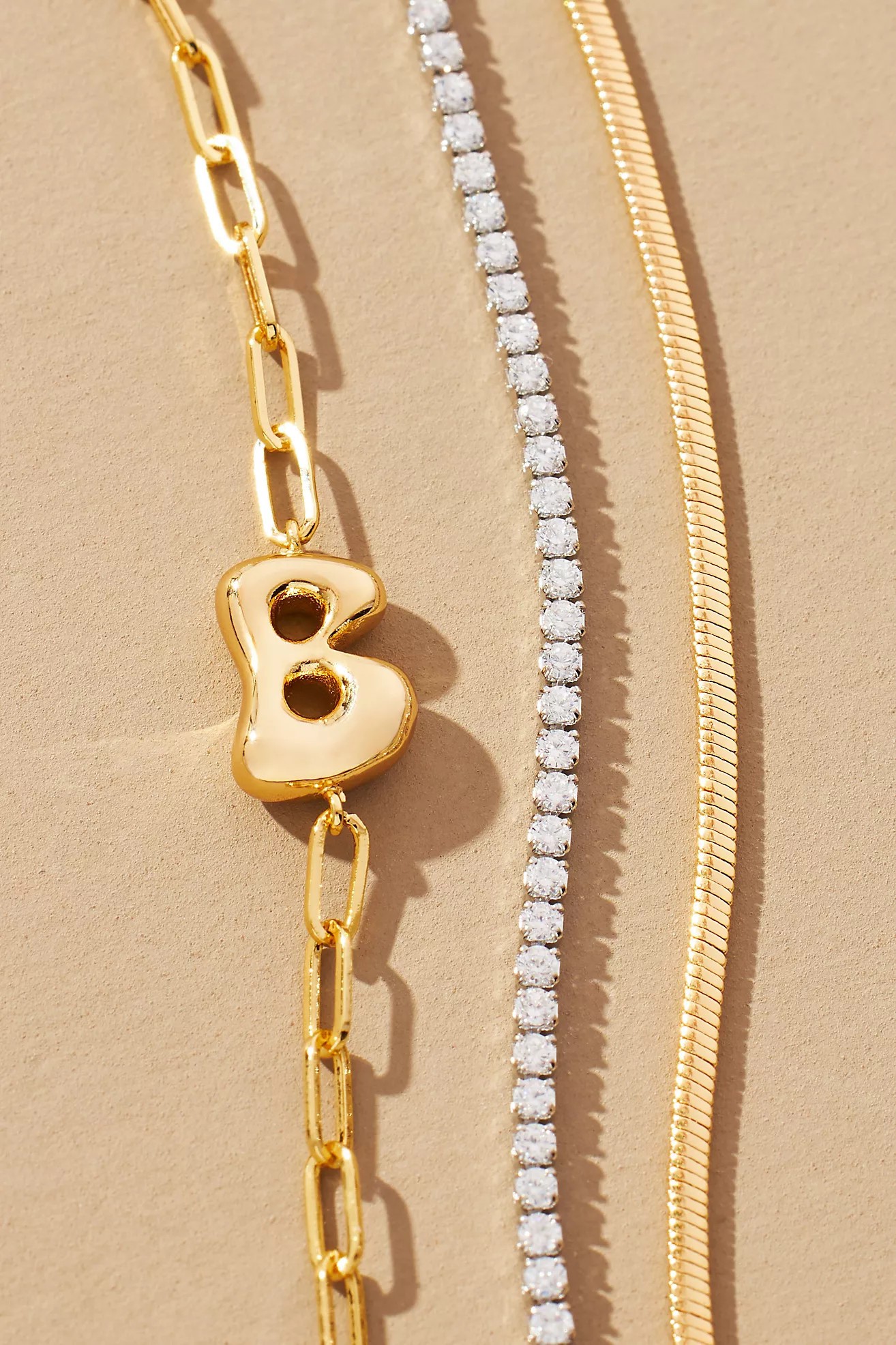 Bubble Letter Monogram Bracelets, Set of 2 | Anthropologie (US)