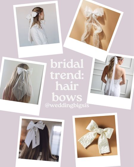 I adore this 2024/2025 bridal trend!🎀
Bows and ribbon are so fun for your bachelorette party outfits, bridal shower look, or even to add in your hair on your wedding day! I rounded up some of my favorites here at different price points!
I am your wedding big sis for all things bridal fashion, gifts, ideas, and more! Follow along for more💜
#bridalfashion #bridestyle #bridallook #bridetrends #2024bride wedding trends, wedding ideas, wedding outfit, bride look, bride hairstyle, bridal hair, bride bows, bridal bows, hair bows

#LTKwedding