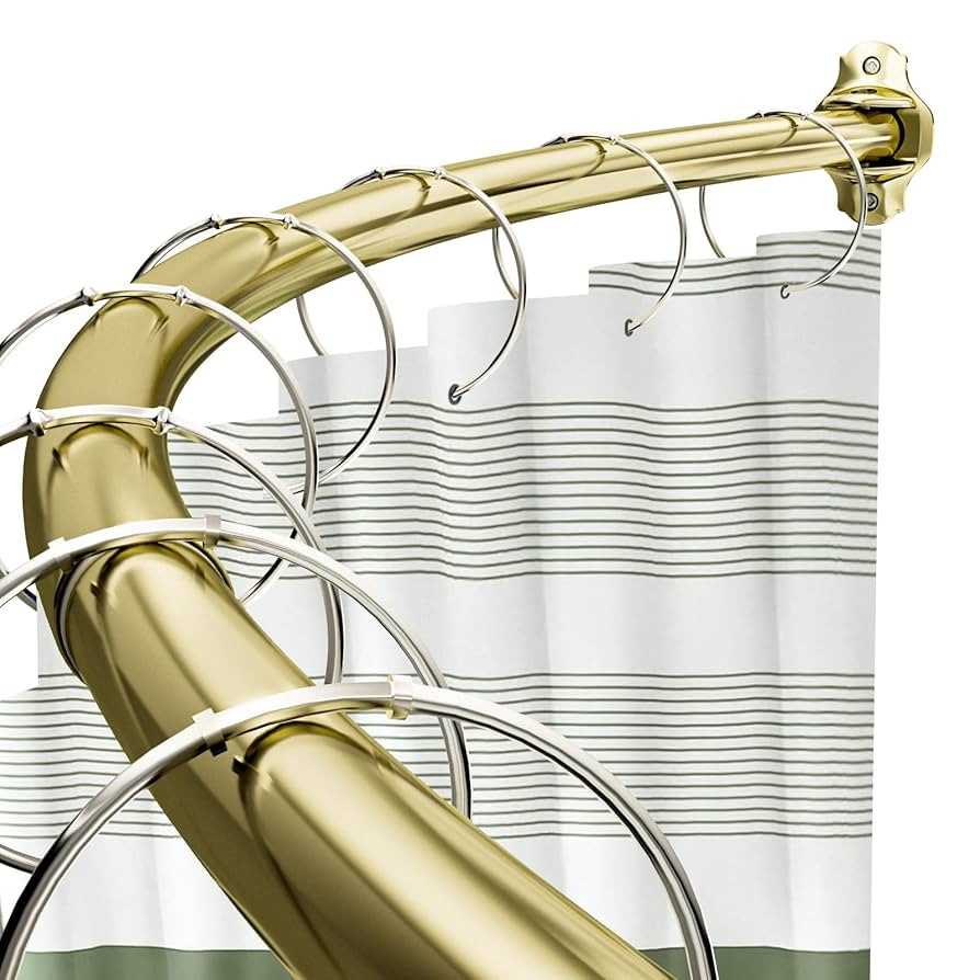 Curved Shower Rod, Adjustable 40-72 Inches Extra Wide Shower Curtain Rod, Rust Proof Heavy Duty C... | Amazon (US)