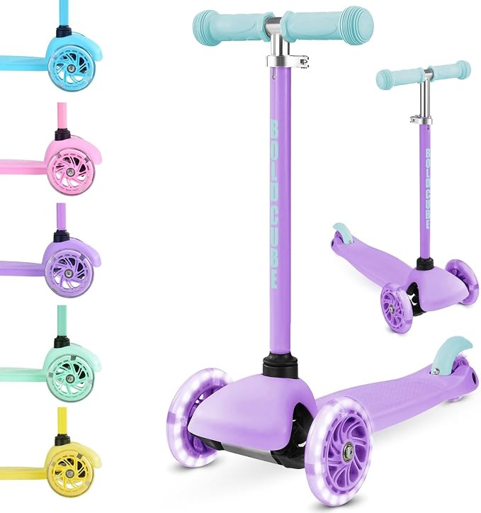 BOLDCUBE Teeny | 3 Wheel Mint Scooter for Kids & Toddlers Ages 3-6 Years | Flashing Wheels | Heig... | Amazon (US)