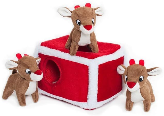 ZippyPaws Holiday Burrow Interactive Dog Toys - Reindeer | Amazon (US)