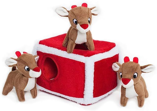 ZippyPaws Holiday Burrow Interactive Dog Toys - Reindeer | Amazon (US)