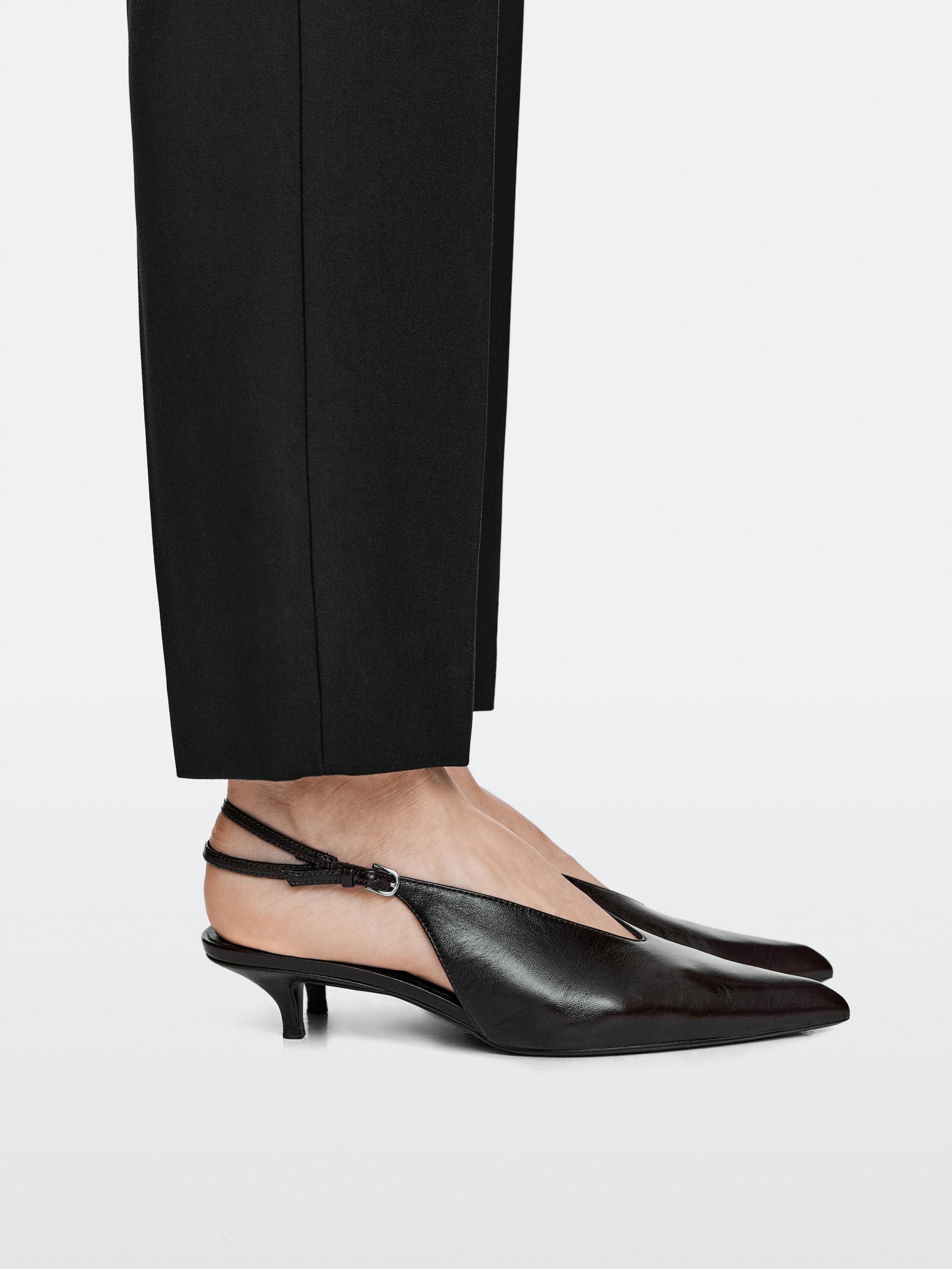 Leather high-heel mules | Massimo Dutti UK