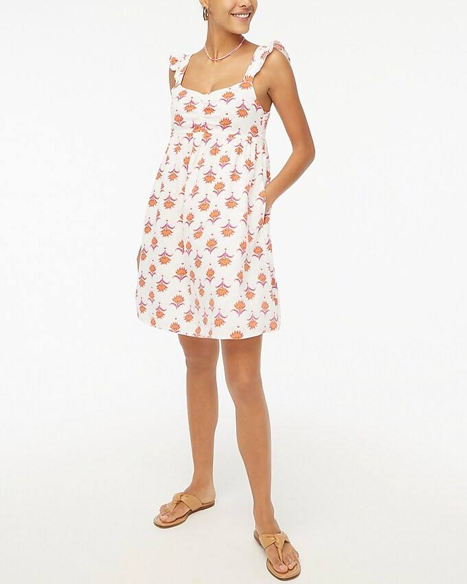 Linen-blend ruffle-strap mini dress | J.Crew Factory