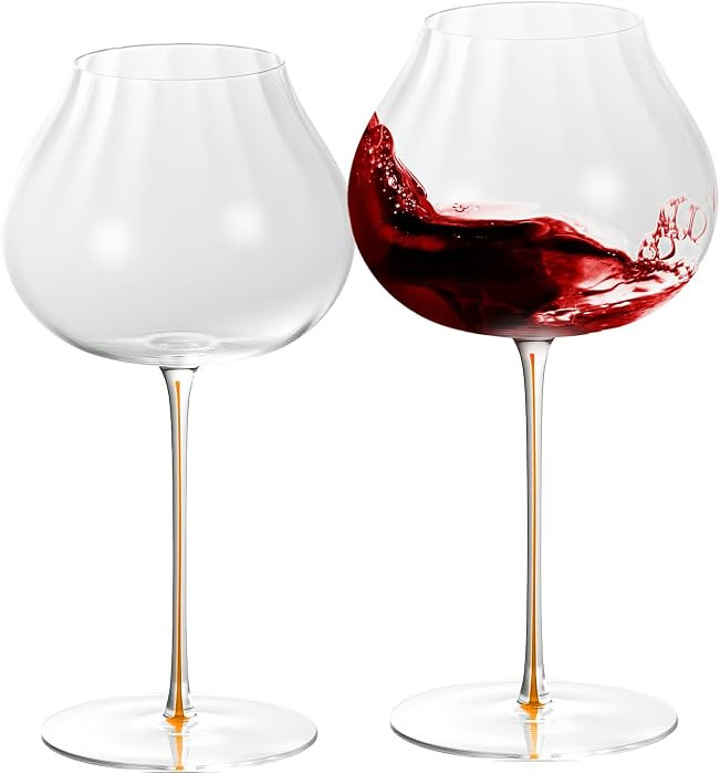 KAMMAK Crystal Red Wine Glasses Set of 2, 24.69 oz Stemmed Glasses, 018-N | Amazon (US)