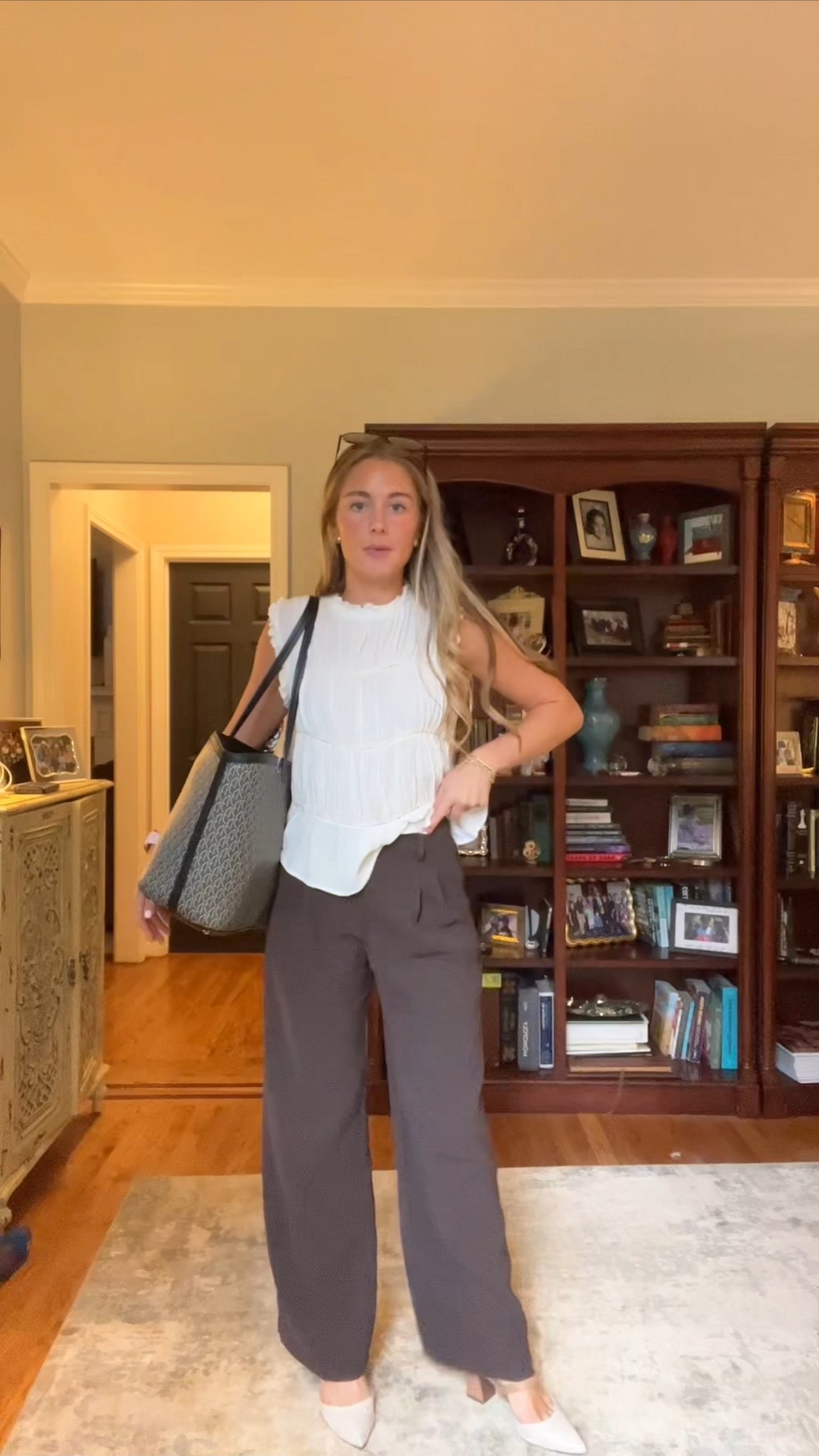 Woman’s corporate work outfit 