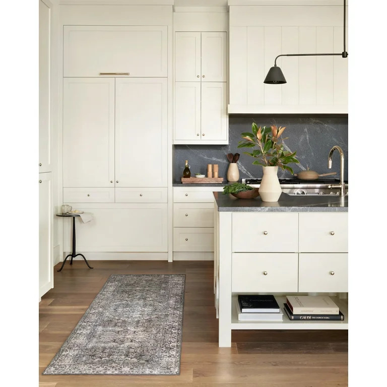 Loloi II Layla Printed Oriental Distressed Taupe / Stone Area Rug - Walmart.com | Walmart (US)