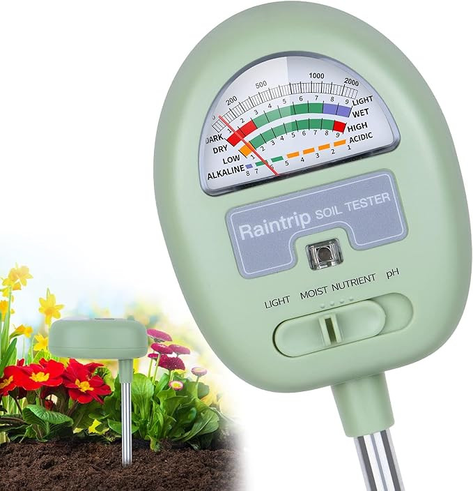 Soil Moisture Meter, 4-in-1 Moisture Meter for Plants, Tester for Moist, Light,Nutrients, pH, Soi... | Amazon (US)