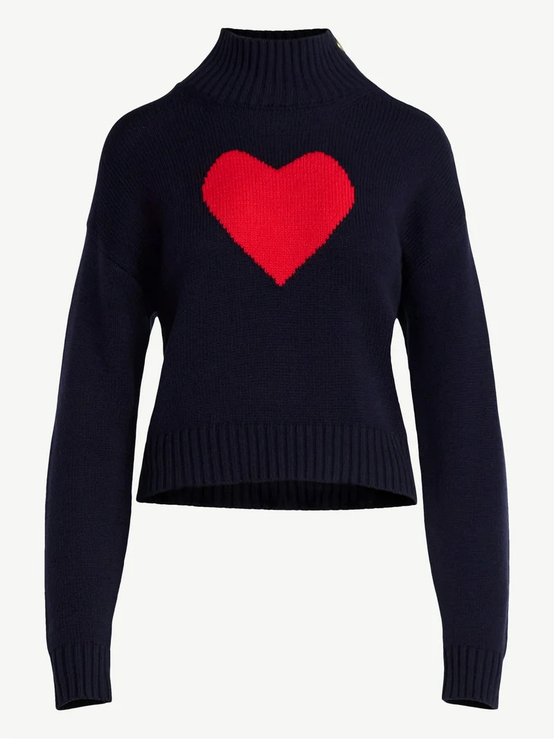 Free Assembly Women's Mock Neck Button Sweater with Long Sleeves, Midweight, Sizes XS-XXL | Walmart (US)