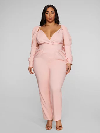 Cori Split Sleeve Jumpsuit - Fashion To Figure | Fashion To Figure