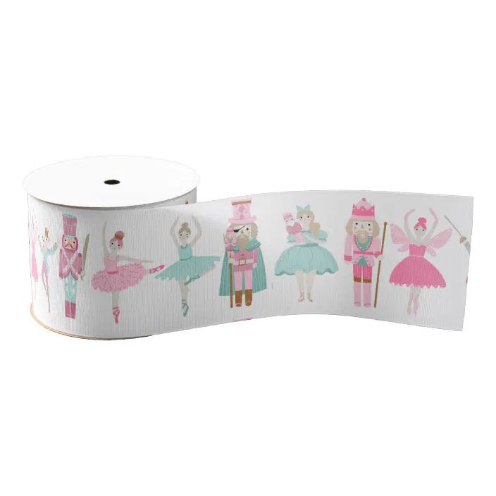 Pastel Nutcracker Ballet Pink Christmas Ribbon | Zazzle.com | Zazzle