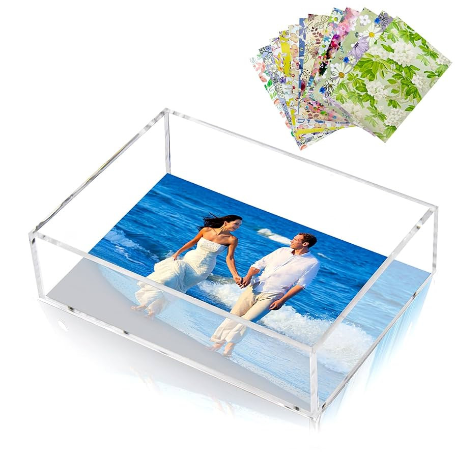 Acrylic Serving Tray Small Acrylic Tray Clear Decorative Tray with Magnetic Mat for Photo Vanity ... | Amazon (US)