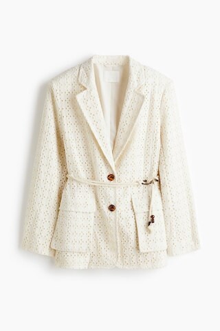 H & M - Eyelet-Embroidered Cotton Blazer - Beige | H&M (US + CA)