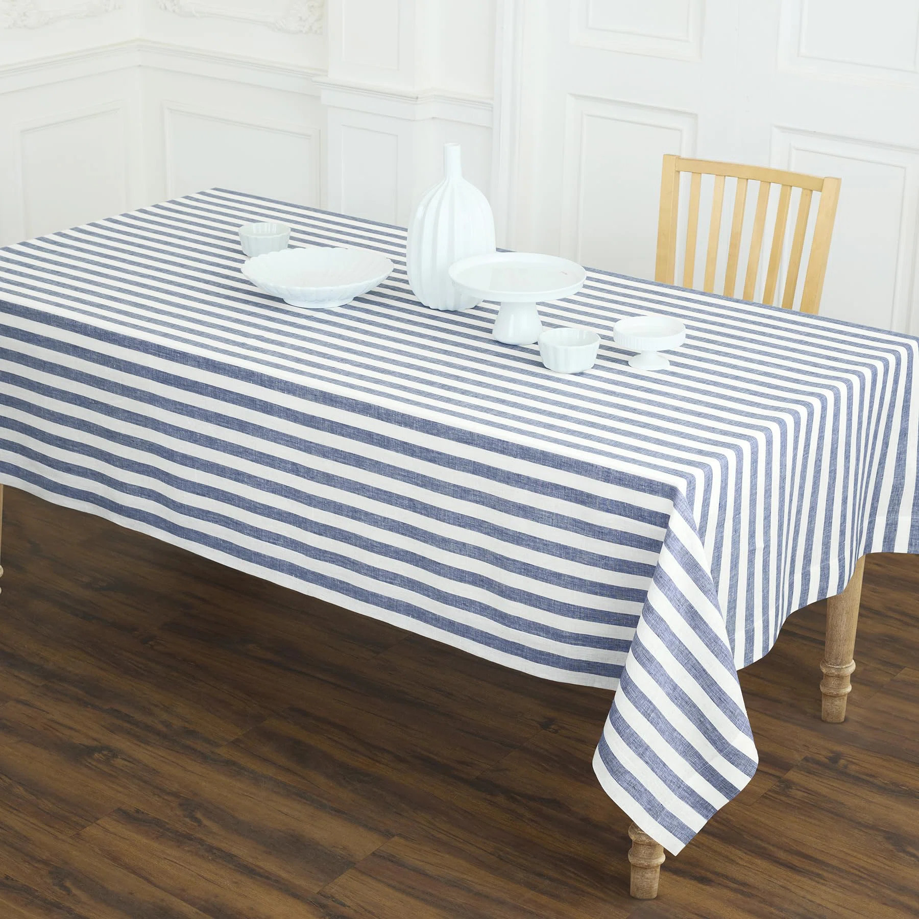 100% Pure Linen Tablecloth -Sorrento Stripe | Wayfair North America