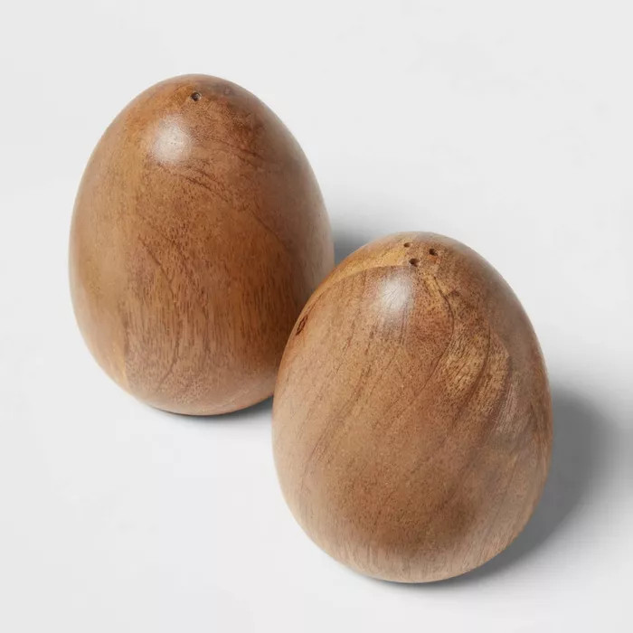 2pc Wood Egg Salt and Pepper Shaker Set - Threshold™ | Target