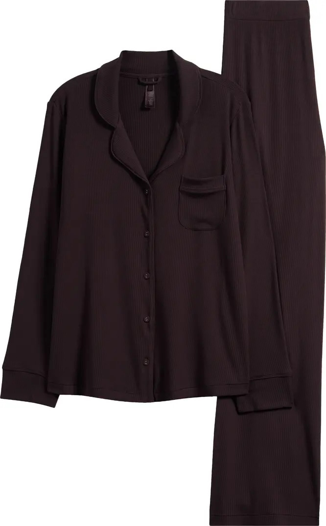 SKIMS Soft Lounge Rib Sleep Set in Camel at Nordstrom, Size Xx-Small | Nordstrom