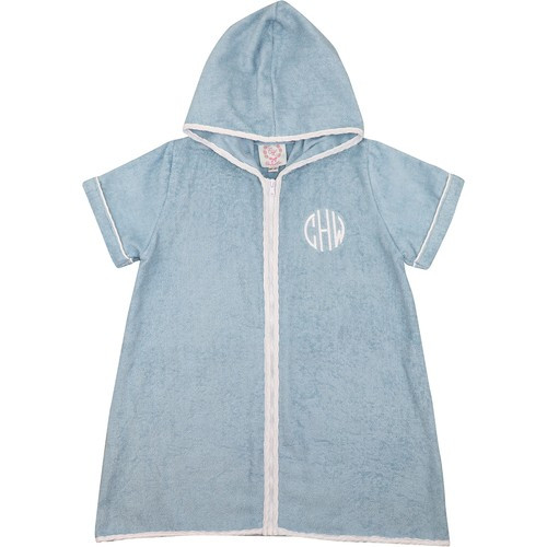 Blue Terry Zipper Coverup - Shipping Late April | Cecil and Lou
