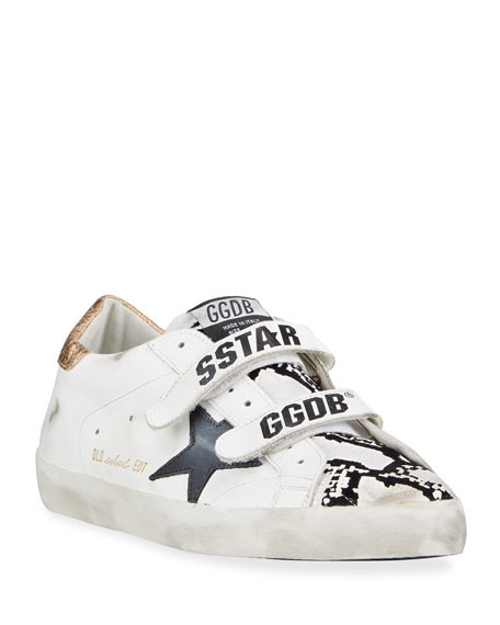 Old School Grip-Strap Sneakers | Neiman Marcus