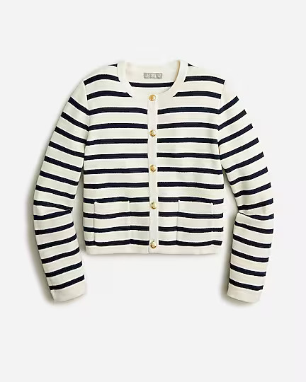 Emilie patch-pocket sweater lady jacket in stripe | J. Crew US