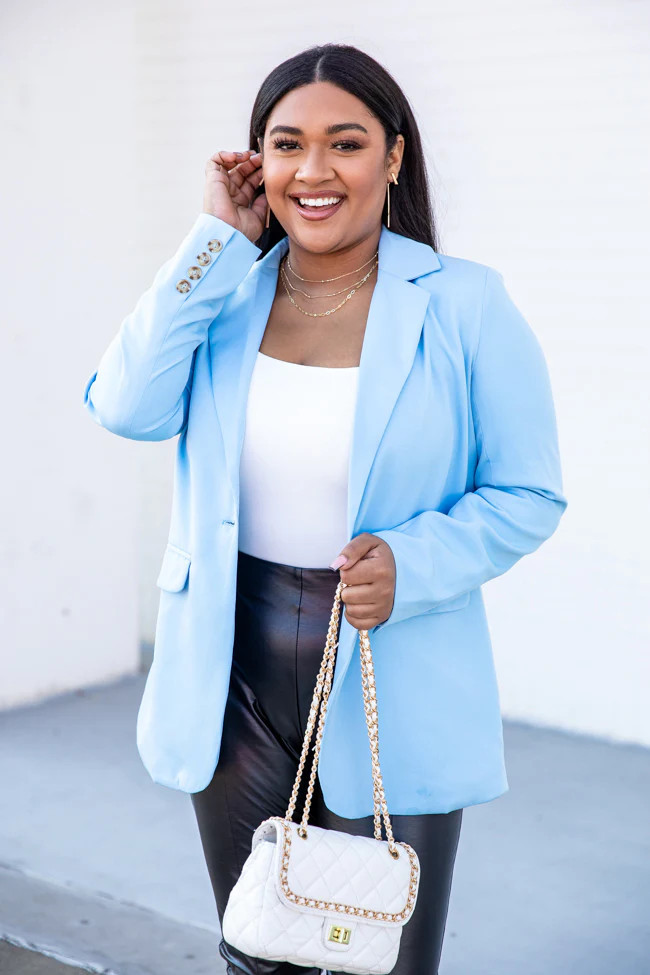 Picture To Burn Blue Boyfriend Blazer | Pink Lily