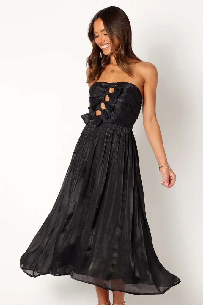 Mila Strapless Midi Dress - Black | Petal & Pup (US)