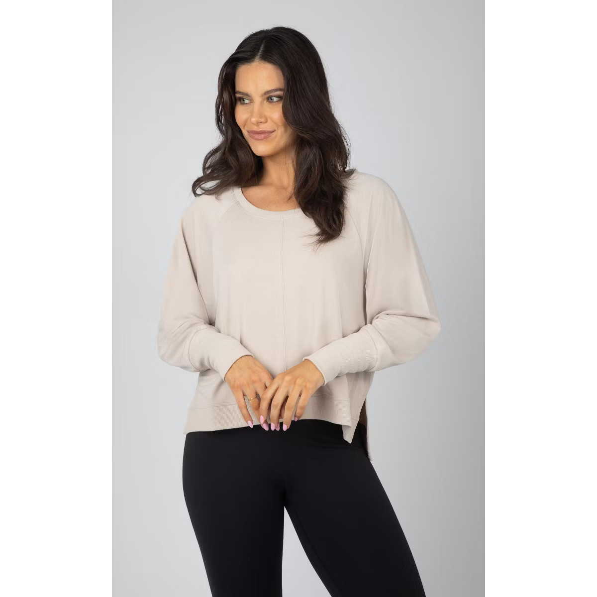 Yogalicious Womens Terry Brushed Hi Low Sweatshirt | Target