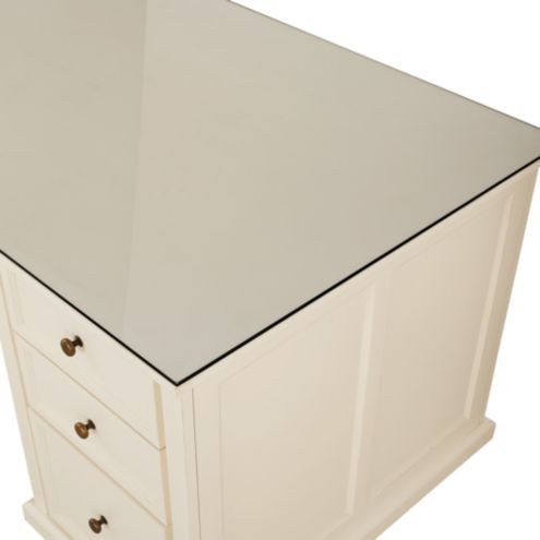 Tuscan Return & Partners Desk Glass Topper with Tempered Protection & Polished Edge | Ballard Designs, Inc.