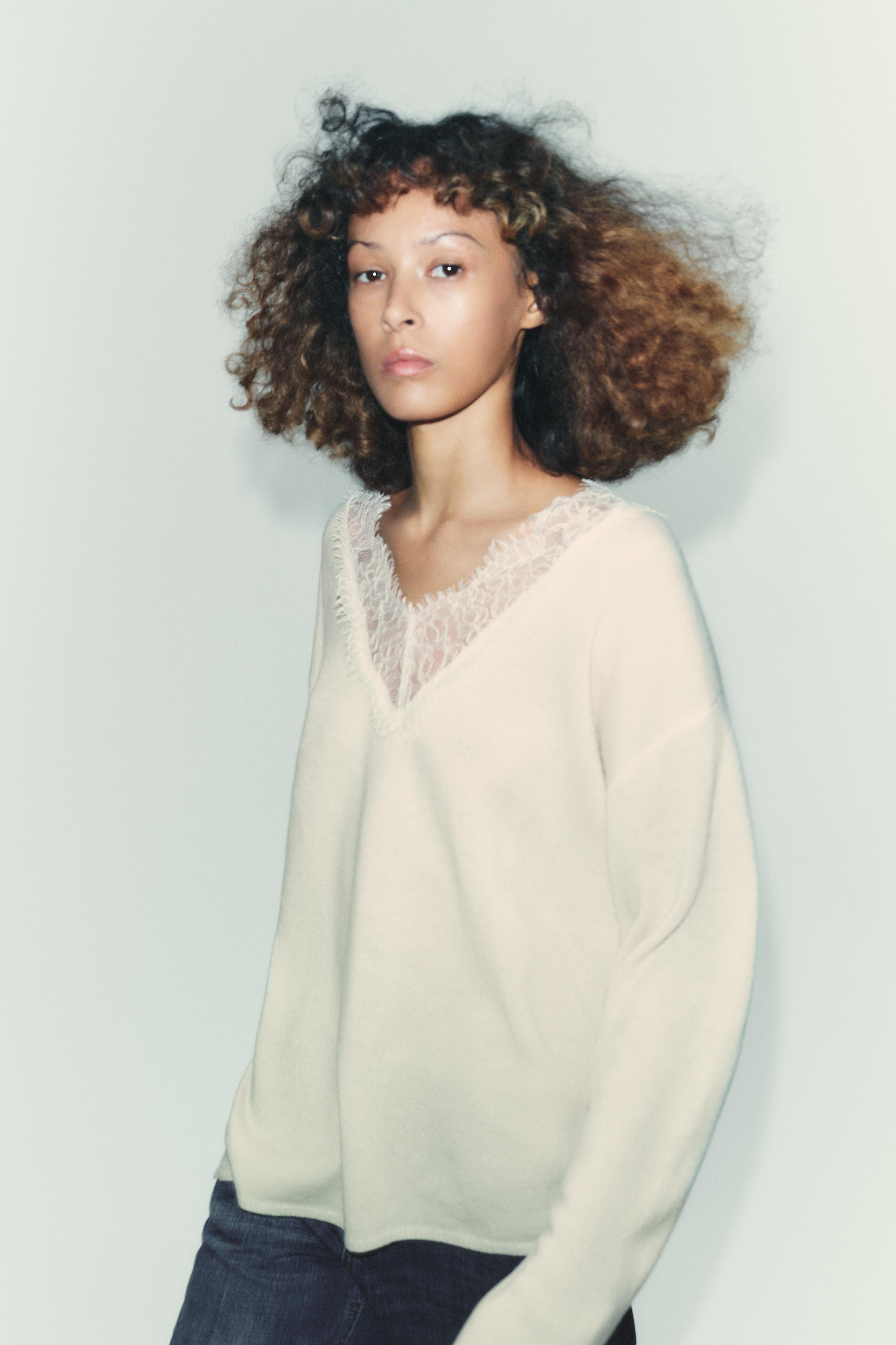 LACE KNIT SWEATER | Zara US