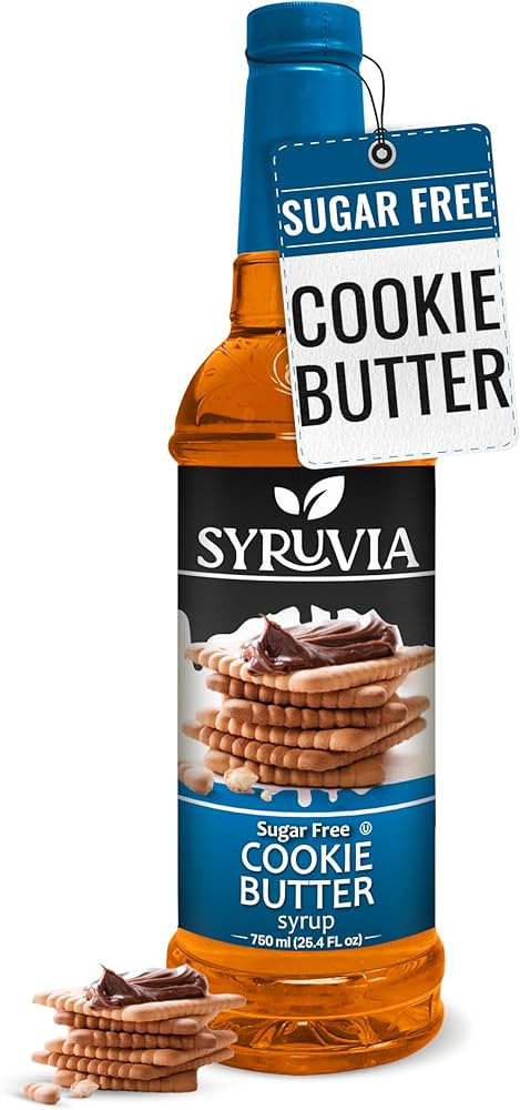 Syruvia Sugar Free Coffee Syrup, Cookie Butter Flavored Syrup for Drinks, Lattes, and Desserts ... | Amazon (US)
