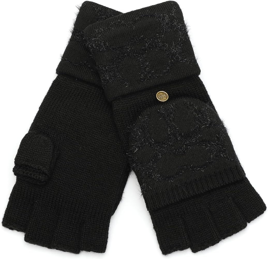 COACH womens Signature C Metallic Knit Pop Top Glove | Amazon (US)