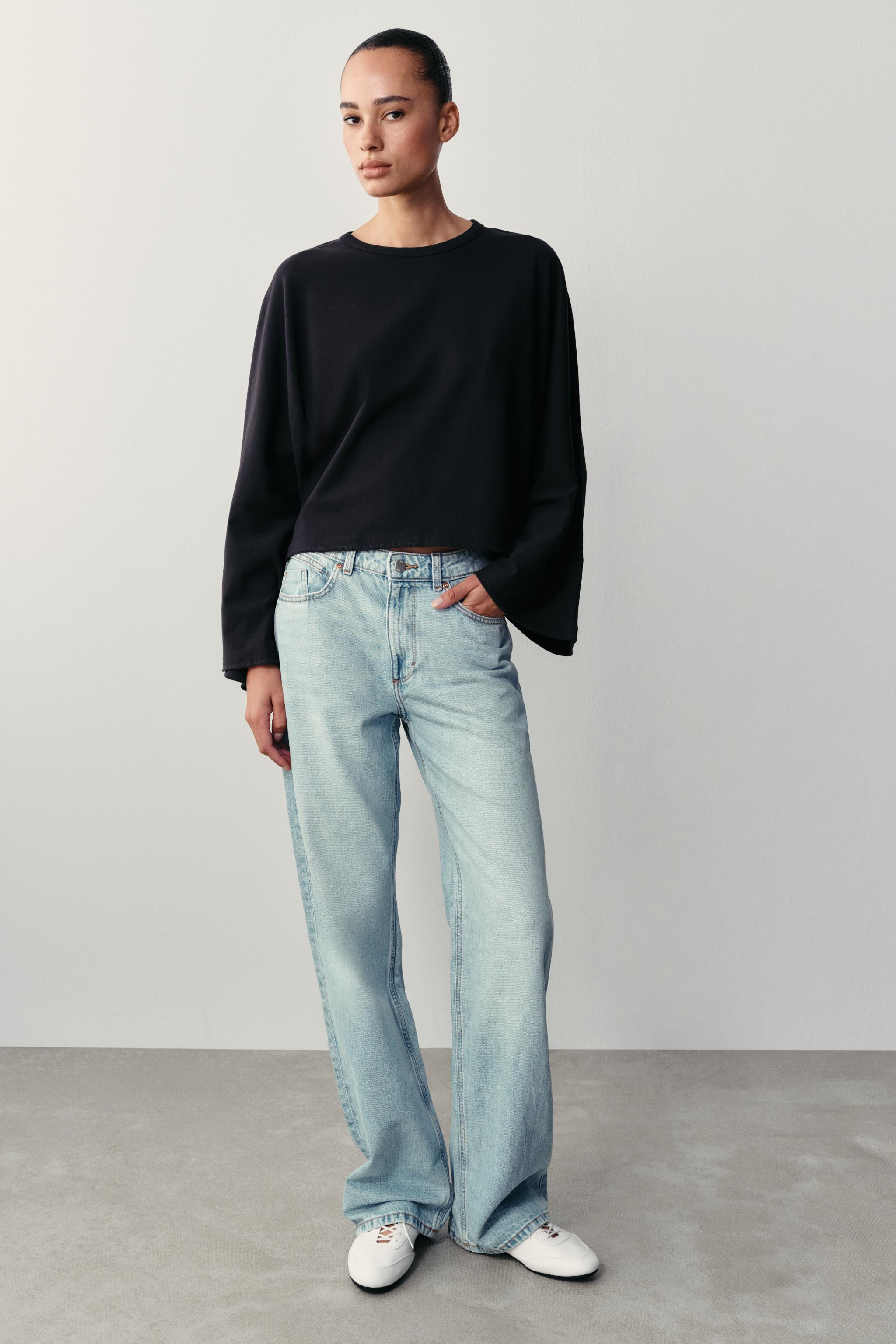COTTON WIDE-SLEEVE T-SHIRT | Zara US