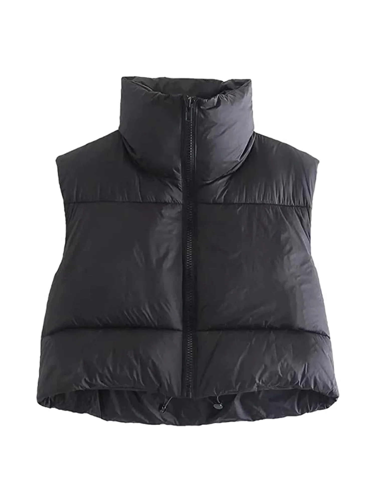 Women Winter Warm Crop Waistcoat Sleeveless Stand Collar Double Sided Lightweight Puffer Vest Out... | Walmart (US)