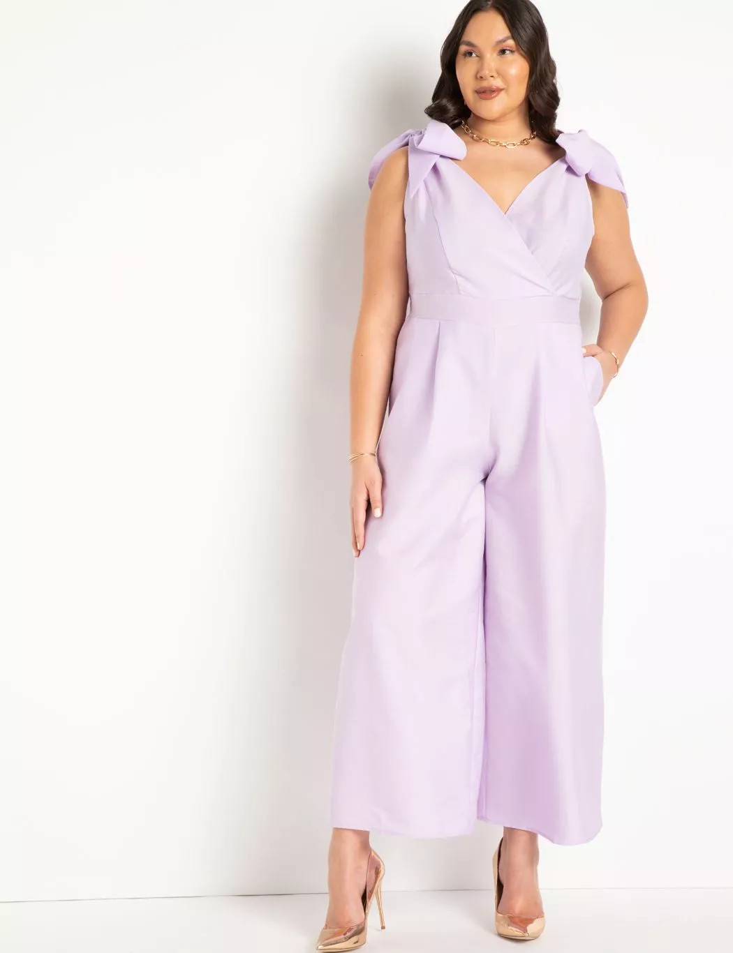Tie Strap Wide Leg Jumpsuit | Eloquii