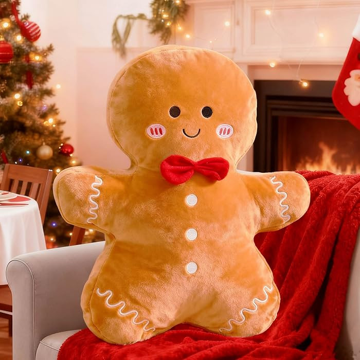Christmas Gingerbread Pillow Christmas Pillows Cute Gingerbread Shaped Pillows Christmas Decorati... | Amazon (US)