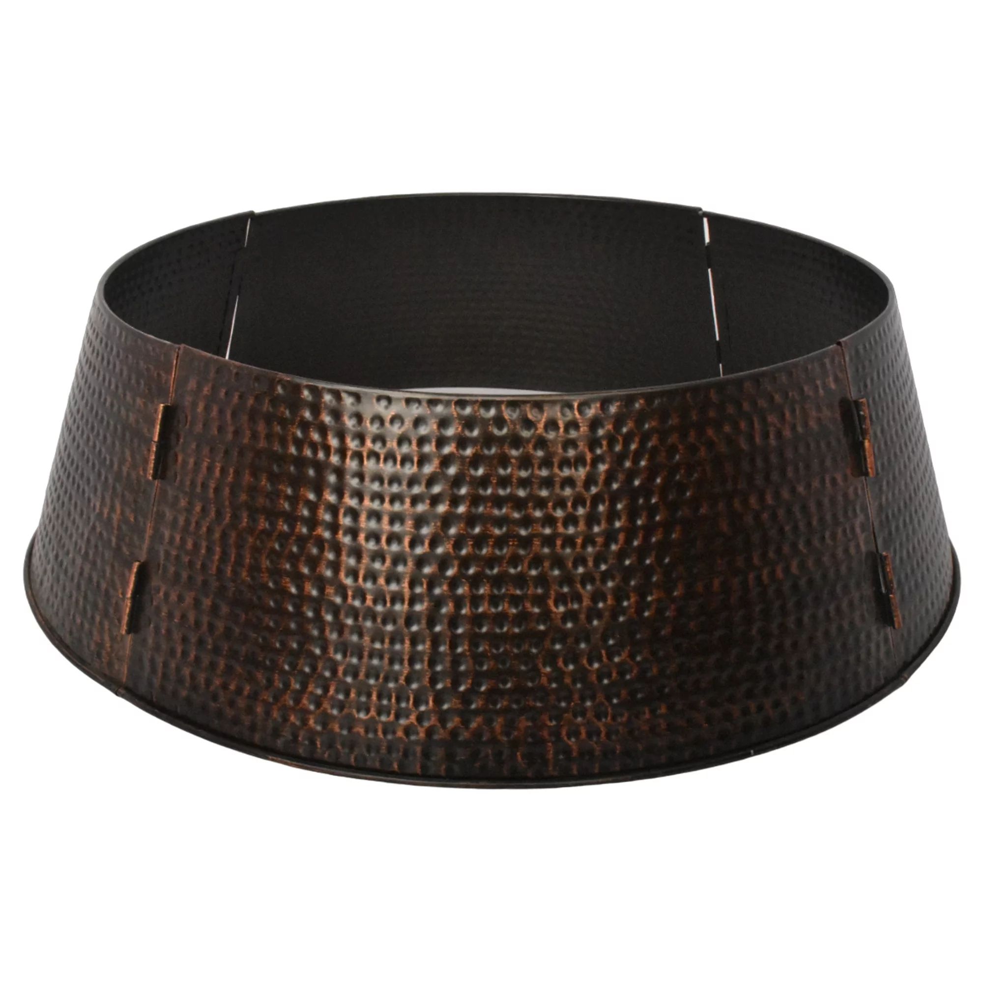 Metal Hammered Tree Collar, Brown Finish with Copper Antique, 27" x 27" x 8", by Holiday Time - W... | Walmart (US)