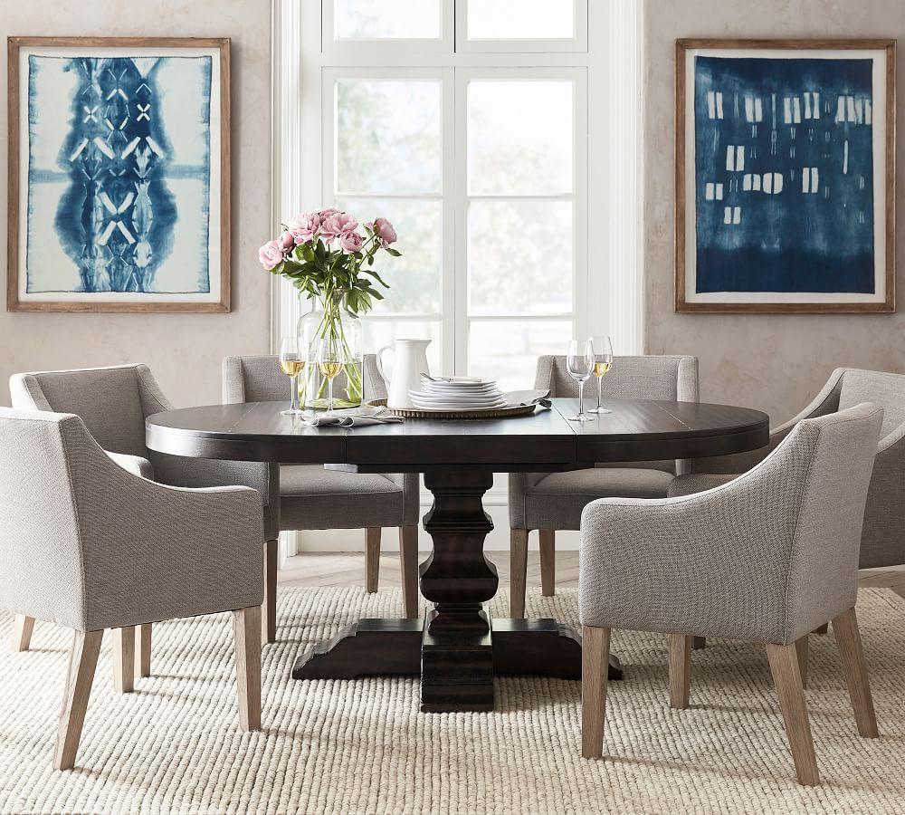 Banks Round Pedestal Extending Dining Table | Pottery Barn (US)