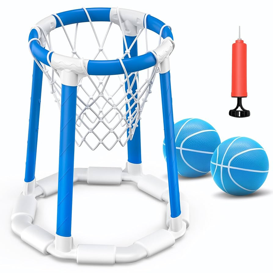 Pool Basketball Hoop Pool Games Pool Toys with 2 Basketballs Floating Basketball Hoop for Pool fo... | Amazon (US)