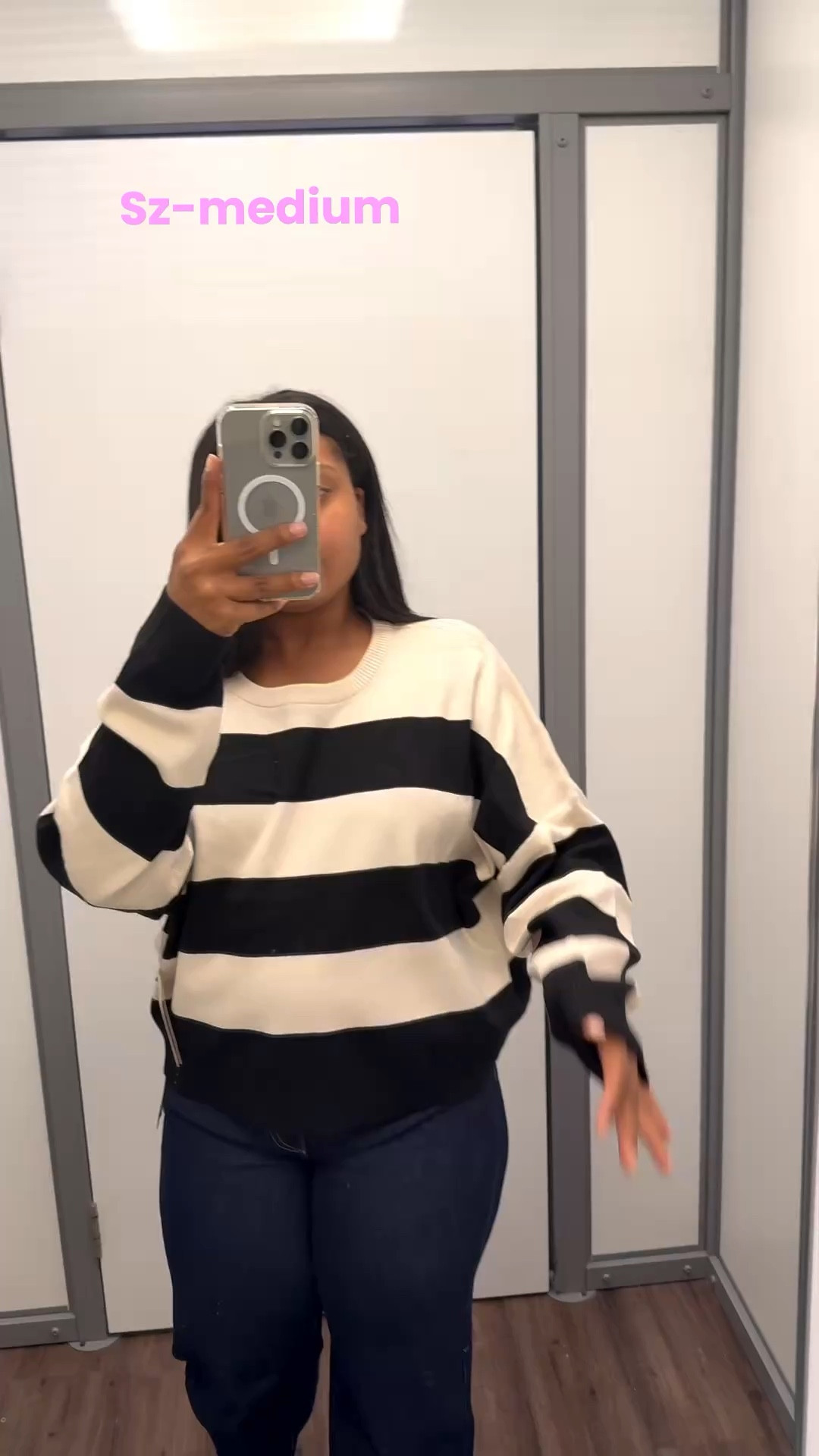 Striped sweater lightweight 
Sz-medium 

#LTKU #LTKFindsUnder50 #LTKWorkwear