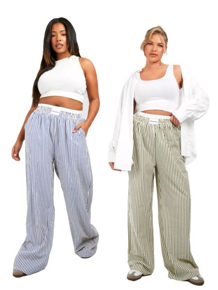 These best selling blue stripe trousers are now available in olive green. 

Striped trousers plus size summer trousers curves 

#LTKuk #LTKcurves #LTKplussize