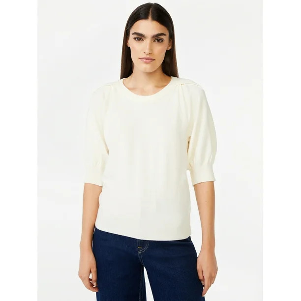 Free Assembly Women's Pleat Shoulder Sweater - Walmart.com | Walmart (US)