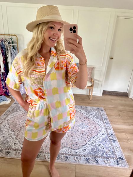 Such a fun 2 piece set! Perfect as a coverup for vacation or the pool! I also love little sets like this for casual weekends running errands! Summer outfit 

#LTKStyleTip #LTKFindsUnder50 #LTKMidsize