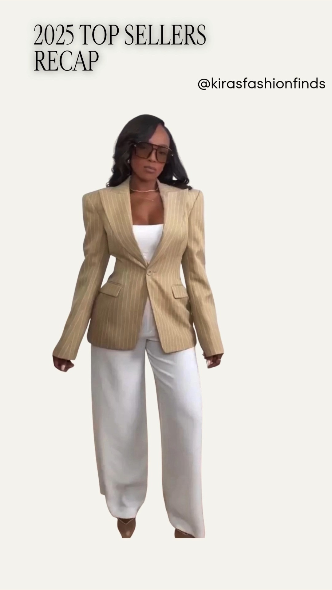 ✨ Tailored Neutrals That Sold Out Fast — 2025 Top Seller

This structured blazer and wide-leg trouser combo became a top seller for a reason. The clean lines, neutral palette, and polished silhouette make it a timeless wardrobe staple that works for so many occasions. Styled multiple ways, this is the kind of investment piece where the cost per wear keeps dropping season after season.

Perfect for:
• Workwear days
• Meetings & presentations
• Elevated everyday looks
• Chic dinner plans

📏 Sizing:
Blazer: Small  
Bottoms: Small / 27 Long  
Shoes: True to size

Measurements:
5’4” · 138 lbs · 34D · 27” waist · 40” hips

Tap to get details.

Tailored blazer outfit, neutral workwear inspiration, wide leg trousers styling, polished capsule wardrobe, elevated everyday outfits, timeless fashion staples, cost per wear wardrobe pieces.

Follow me on Instagram and YouTube @kirasfashionfinds