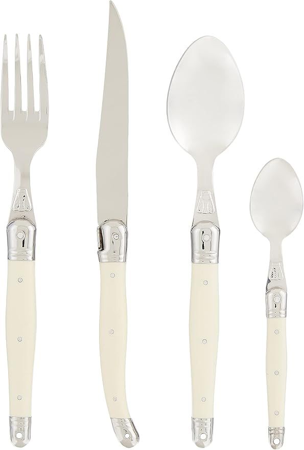 Laguiole Jean Dubost 24 Piece Flatware set (knives, spoons, forks)-Ivory | Amazon (US)