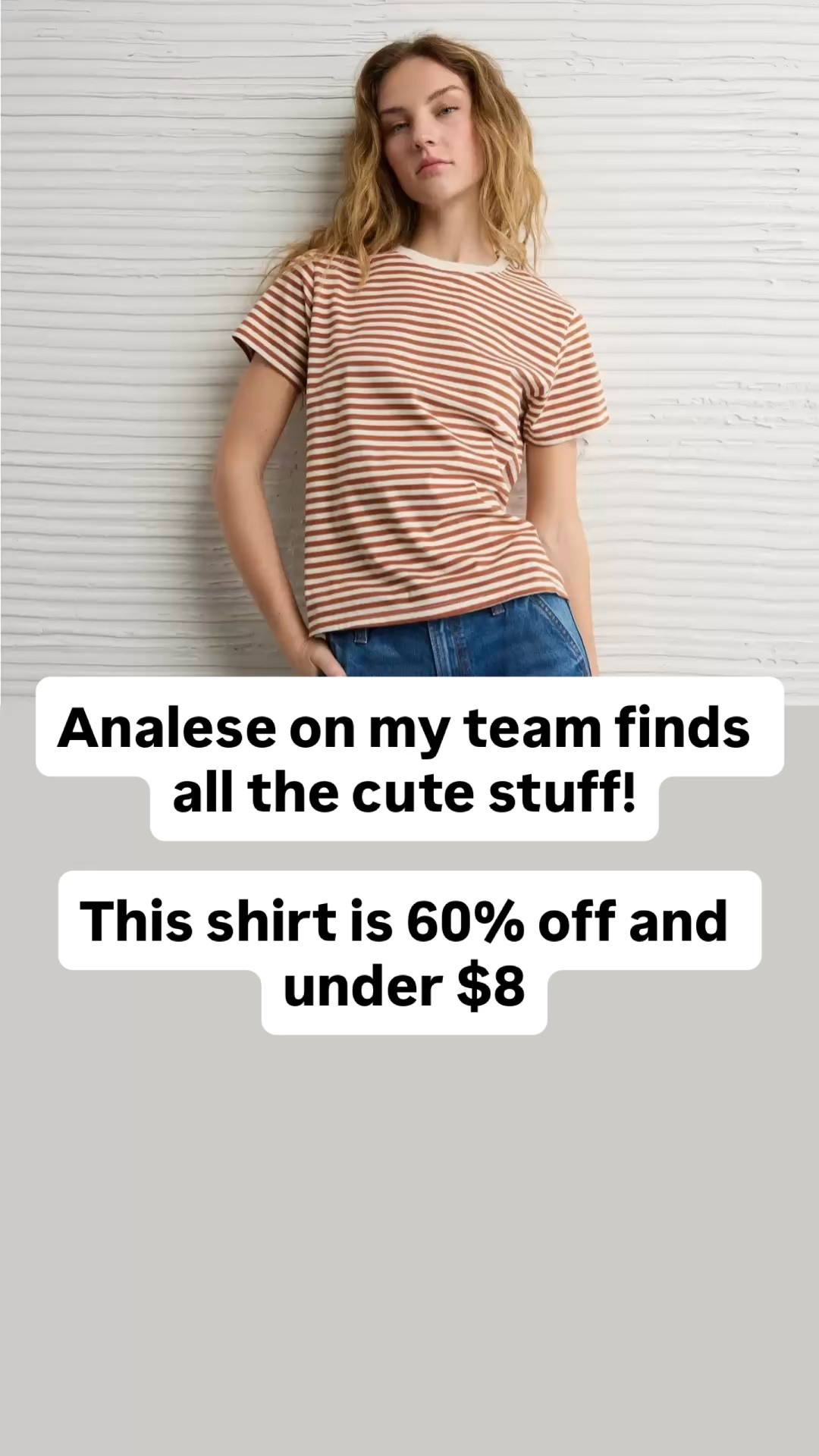 Yesterday, I hopped on my weekly call with Analese (from my team) and the first thing I said was “that shirt is so cute!!! Where is it from?”

Um, guys, it is 60% off and under $8!!!

She’s the real influencer here!

#LTKSaleAlert