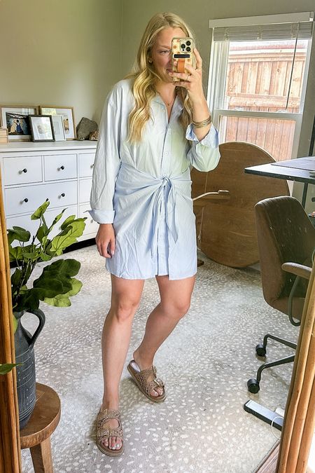 The cutest work or event dress for summer! ✨

I love how flattering the wrap detail of this button down dress is! It has great length and is super chic. 

For size reference, I’m 5’4 and I grabbed a M

#LTKSeasonal #LTKfindsunder50 #LTKworkwear