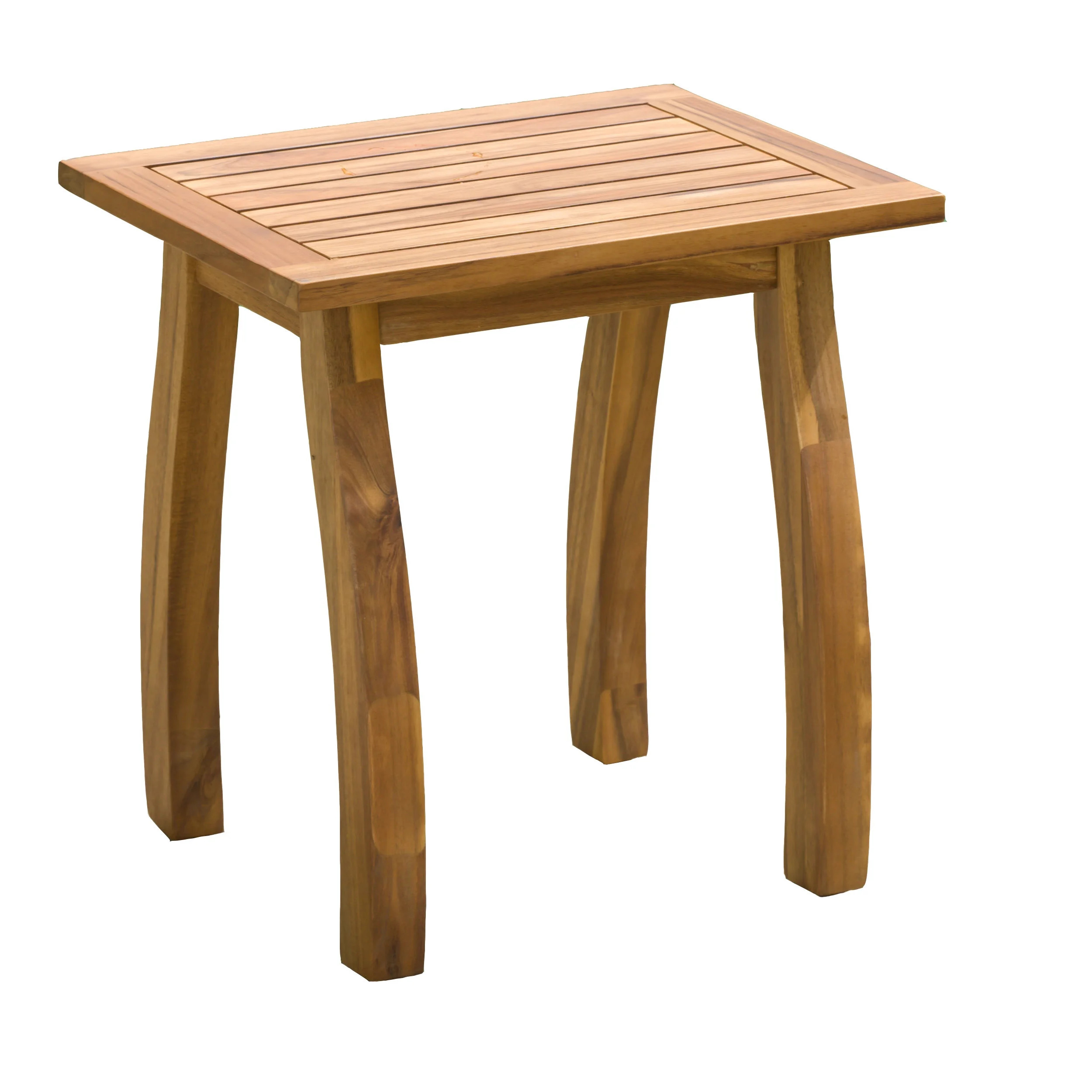 Carlo Outdoor Rectangular Acacia Wood Accent Table, Brown & Teak Finish | Walmart (US)